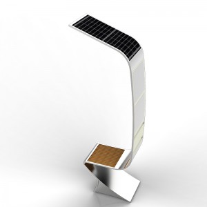 Quảng cáo thông minh phổ biến nhất Solar Street Street Đồ nội thất bằng gỗ với khung kim loại