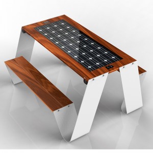 Thiết kế mới Dã ngoại ngoài trời Nội thất năng lượng mặt trời Công viên thông minh Bàn ghế
