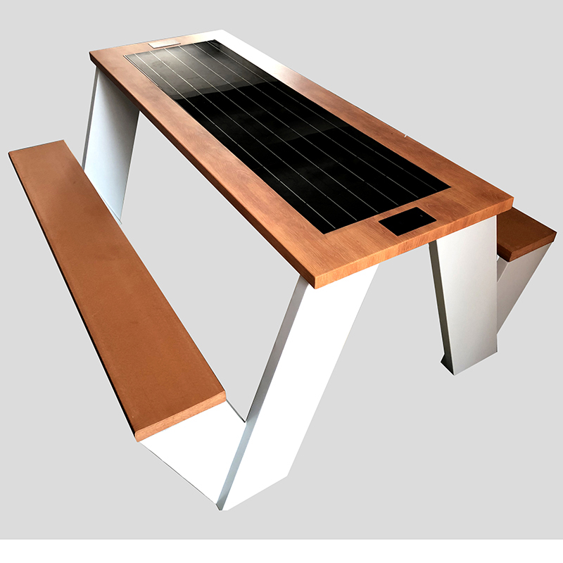 Điện thoại năng lượng mặt trời sạc và WiFi bàn gỗ thông minh miễn phí